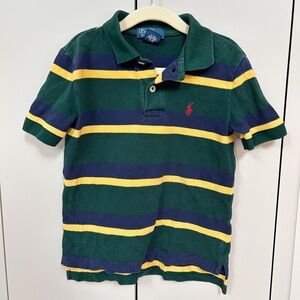 Polo Ralph Lauren Green Yellow Navy Short Sleeve Polo sz 5 - red logo
